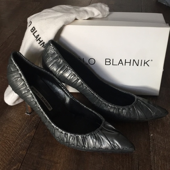 Escarpins Manolo Blahnik VITRA 105 BB - Cuir Marron - Taille 40.5 US - Talon Très Haut - Neuf Avec Boîte
